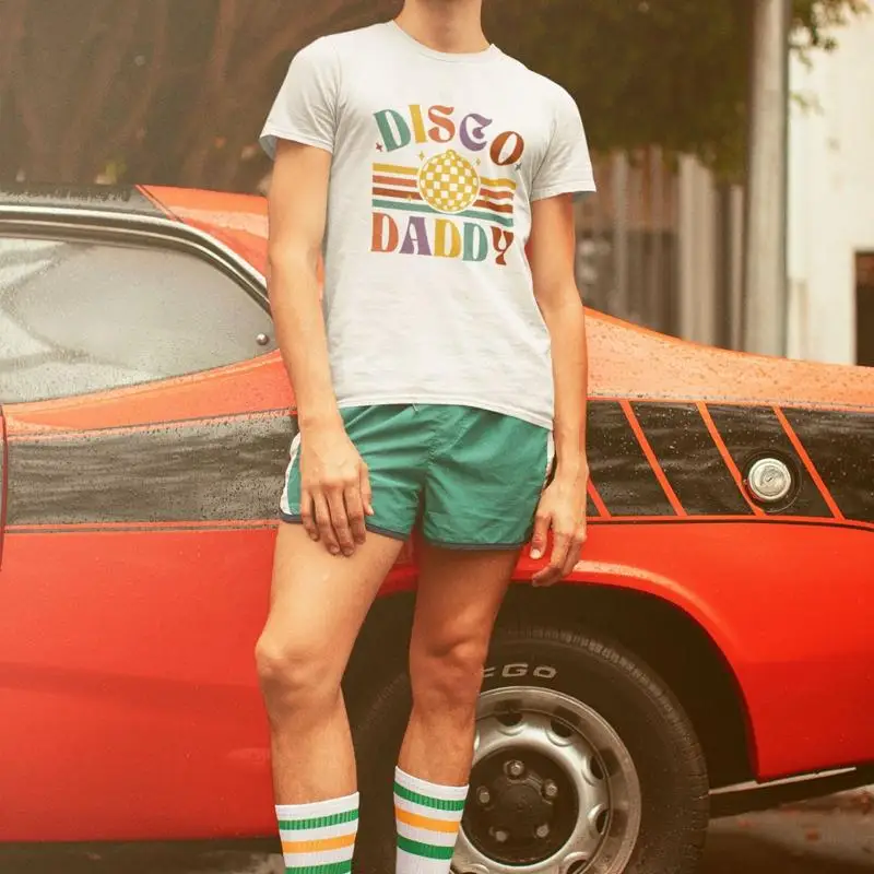 Men'S Fashion 70S - 디스코 아빠 티셔츠 70년대 파티 의류