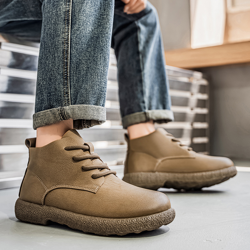 Men'S Fashion News - 남성용 앵클 부츠 브라운 숏 부츠