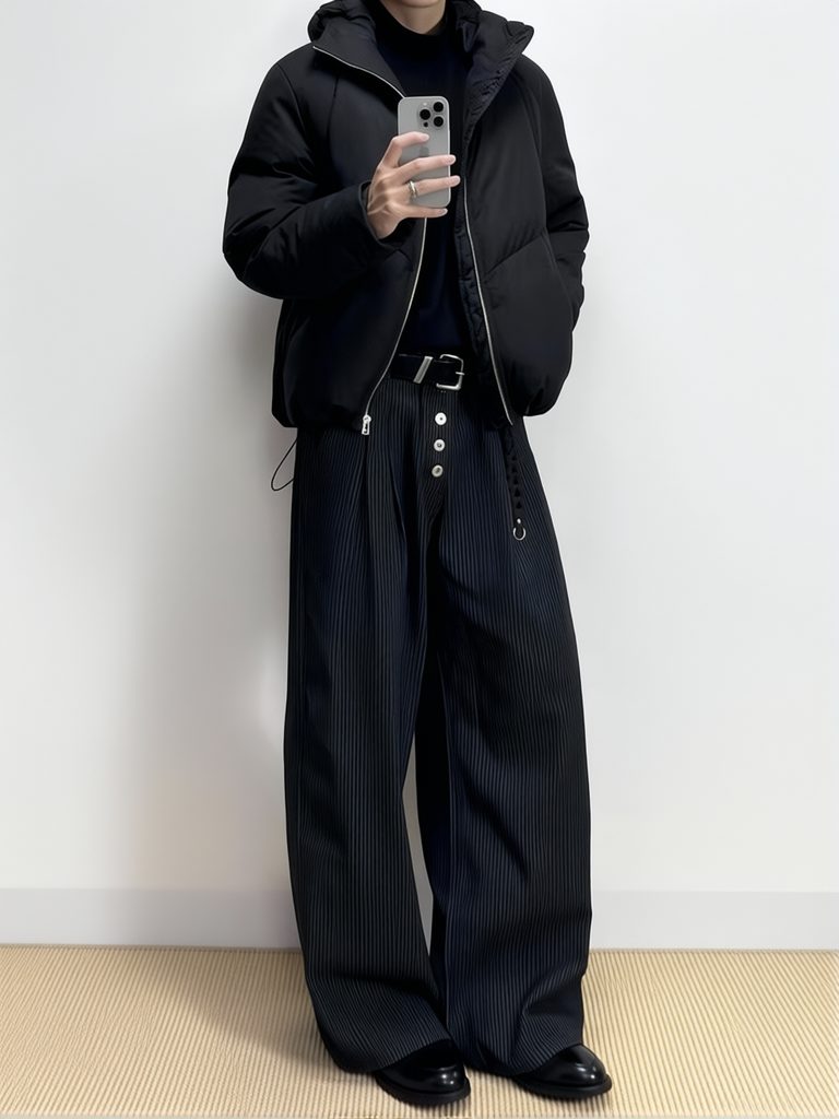 Men'S Dress Pants Fashion - 올드머니 남성 와이드 레그 수트 팬츠
