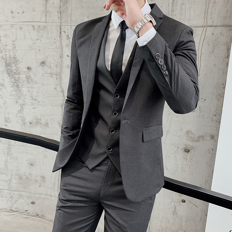 Men'S Dress Pants Fashion - 정장 (블레이저+조끼+바지) 남성 비즈니스 신사 레저