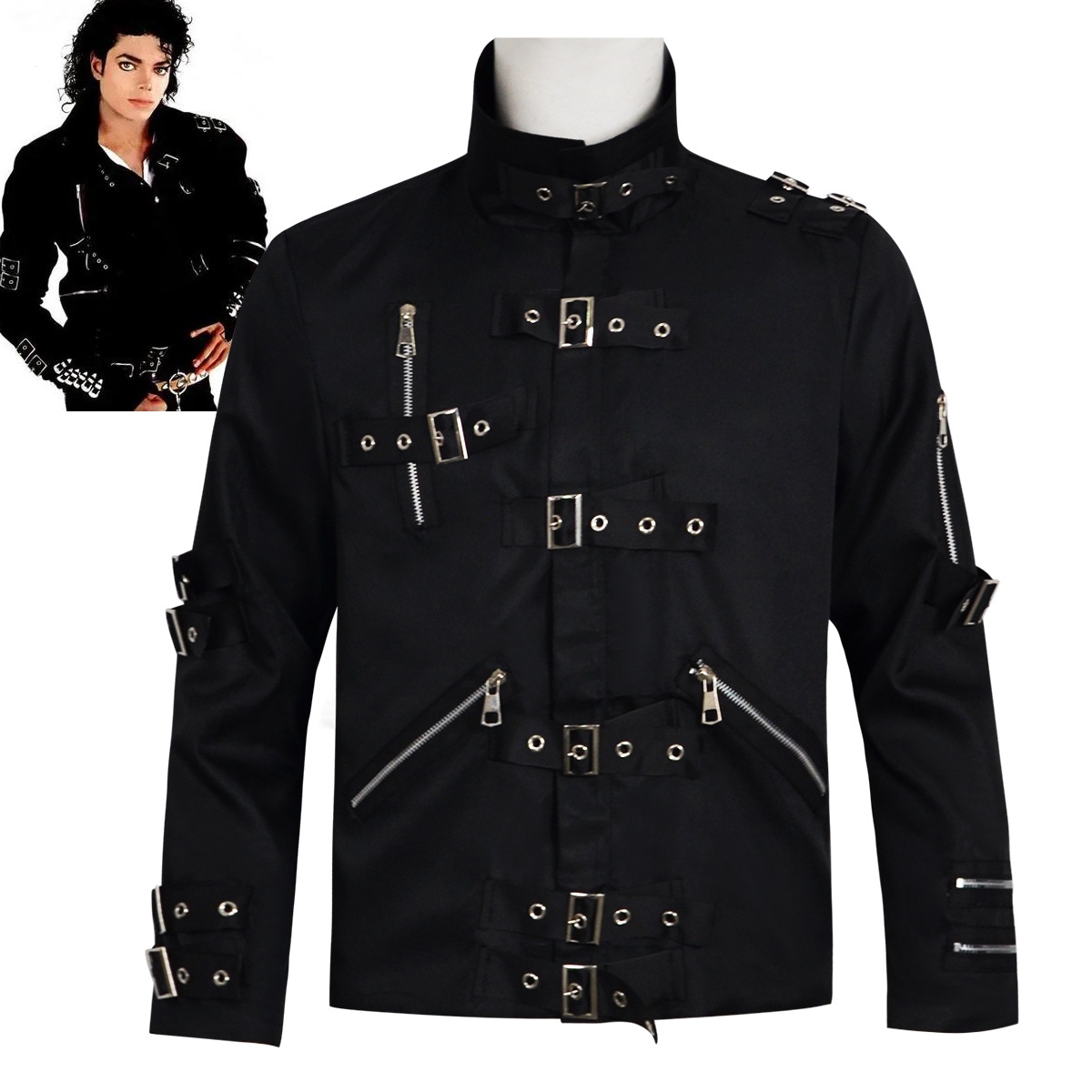 Men'S Fashion Leather Jacket - 펑크 헤비메탈 V8 가죽 재킷 마이클