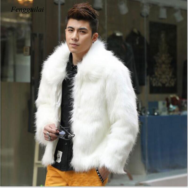 Men'S Fashion Leather Jacket - Homme Jacket 인조 가죽 남성 화이트