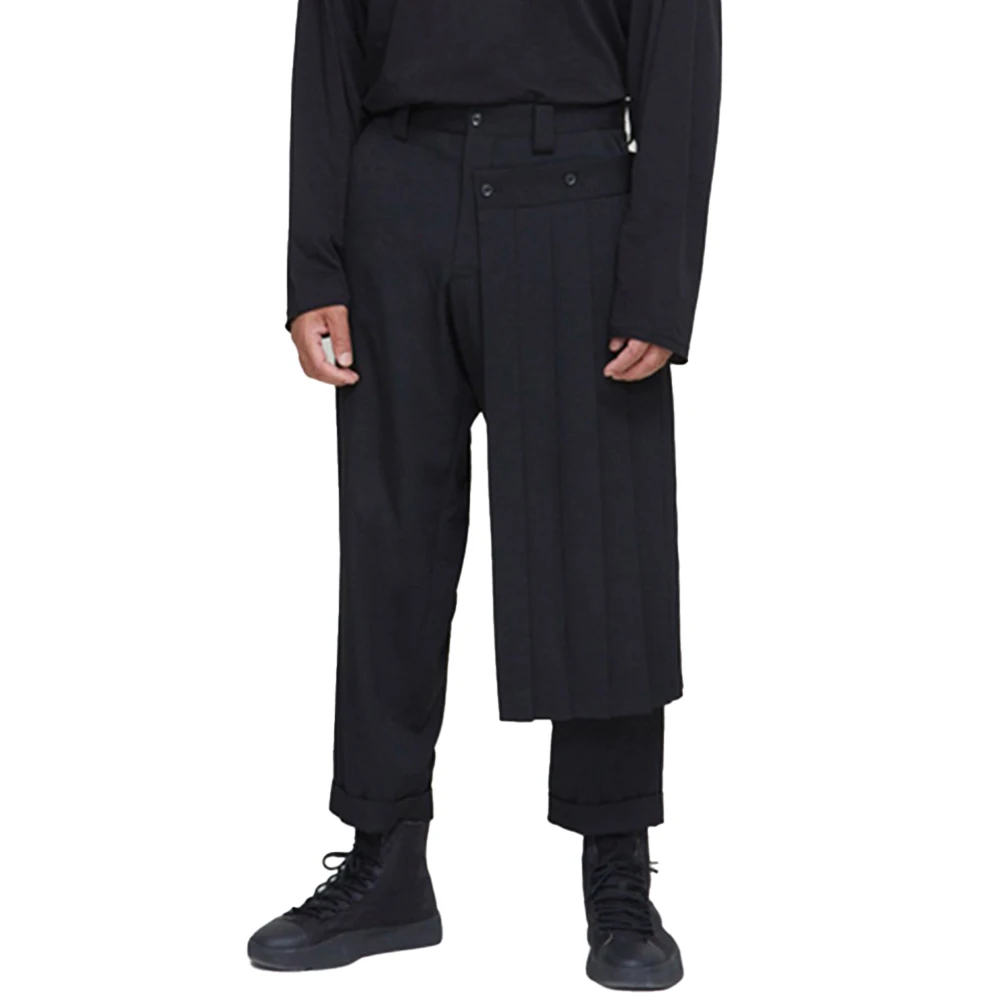 Men'S Dress Pants Fashion - 남성용 캐주얼 해체 플리츠 스트레이트 팬츠,