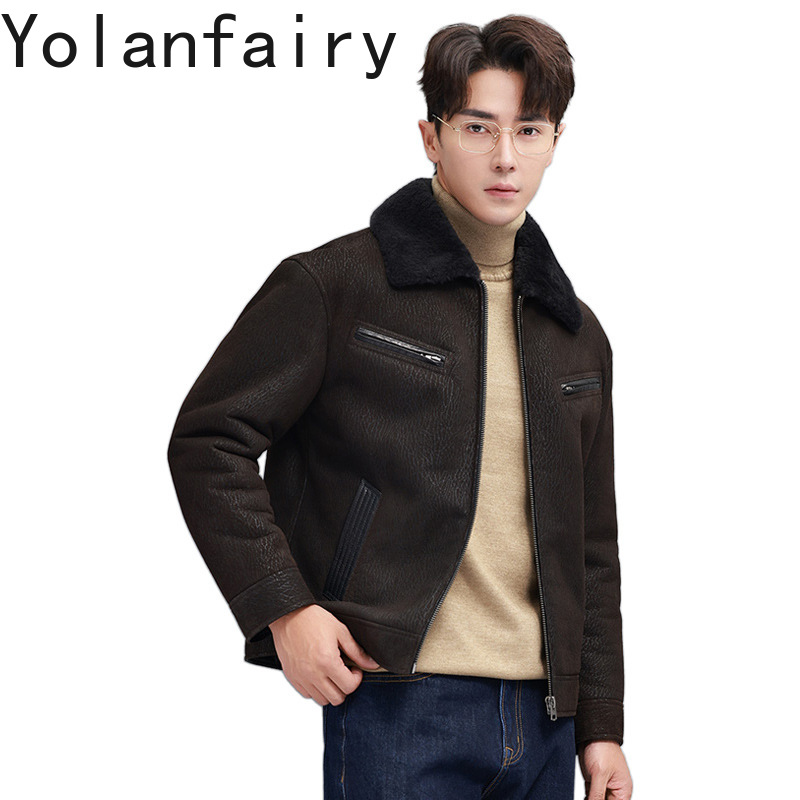 YOLANFAIRY 빈티지 패션 천연 모피 코트 남자  - Men'S Fashion Leather Jacket 리뷰 및 가격
