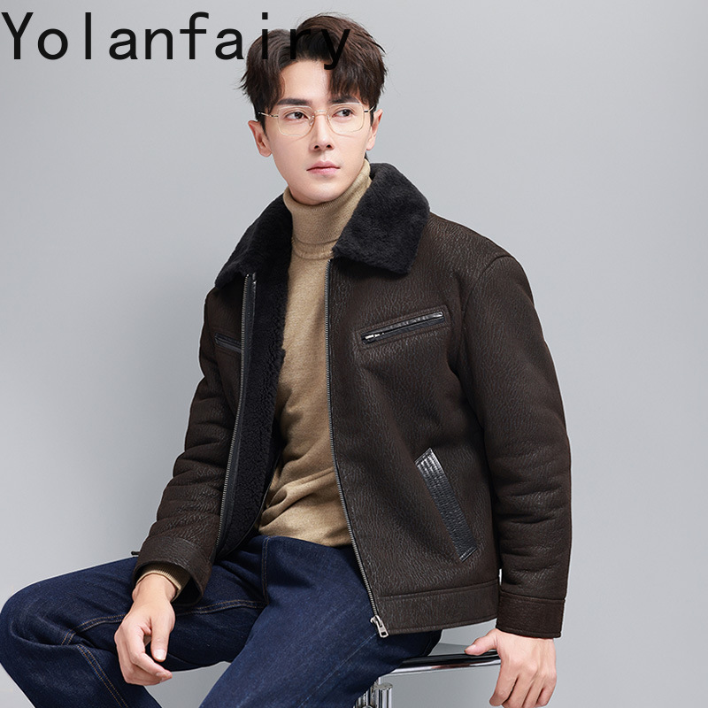 YOLANFAIRY 빈티지 패션 천연 모피 코트 남자  - Men'S Fashion Leather Jacket 리뷰 및 가격