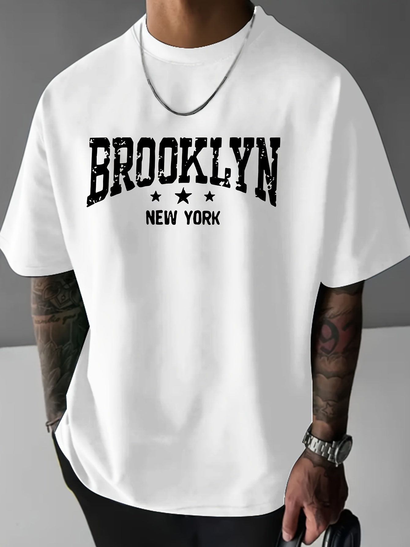 남성용 100% 순면 패셔너블 캐주얼 루즈 브루클린 뉴 - Men'S Fashion New York 리뷰 및 가격