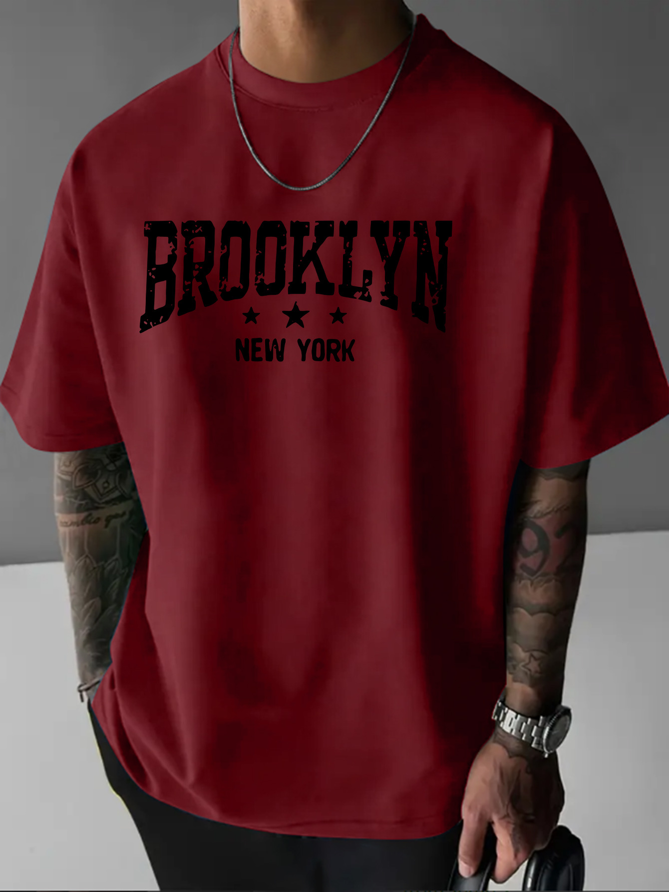남성용 100% 순면 패셔너블 캐주얼 루즈 브루클린 뉴 - Men'S Fashion New York 리뷰 및 가격