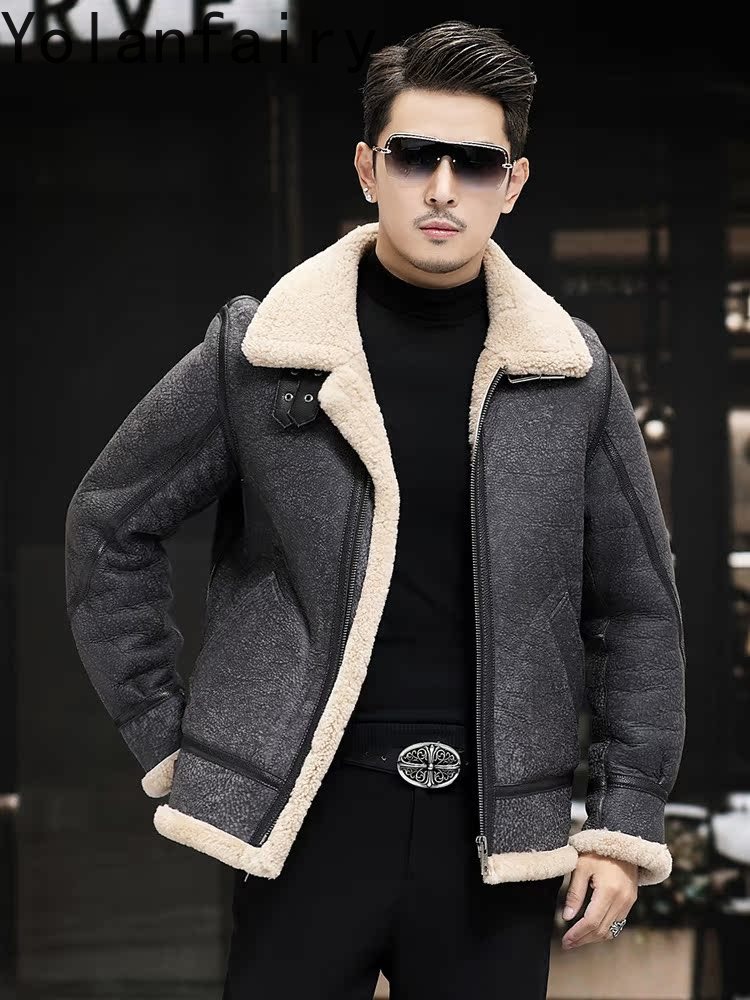 YOLANFAIRY 남성용 진짜 가죽 재킷 겨울 따뜻한 - Men'S Fashion Leather Jacket 리뷰 및 가격