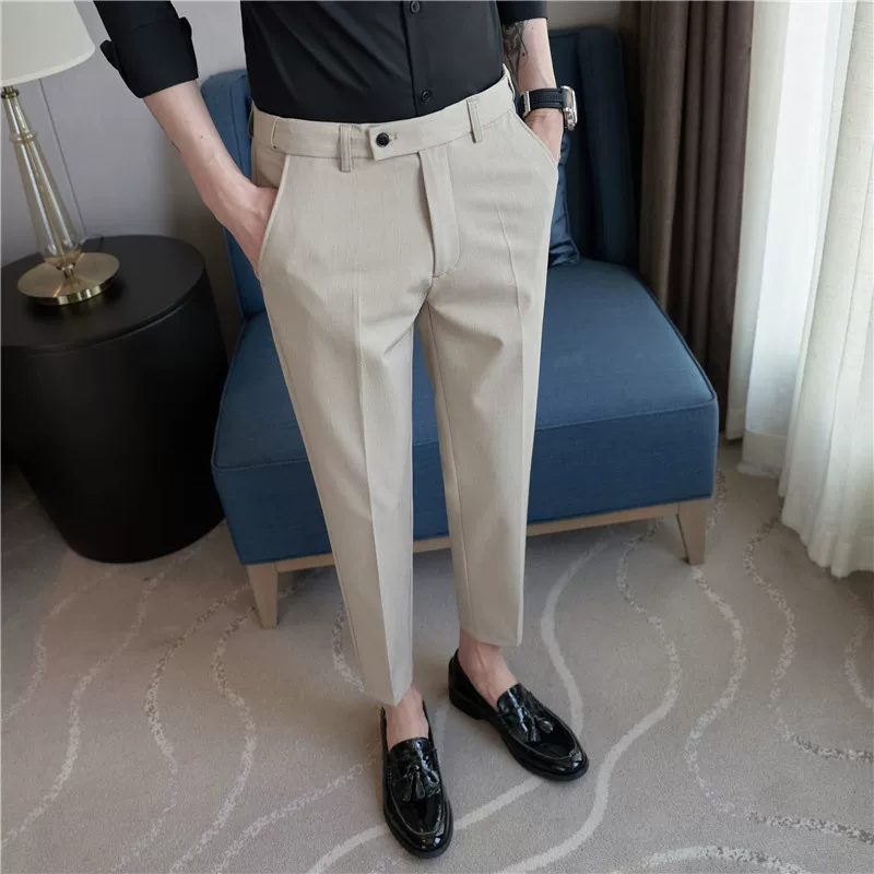 플러스 사이즈 40 38 남성용 신축성 허리 솔리드 컬 - Men'S Dress Pants Fashion 리뷰 및 가격