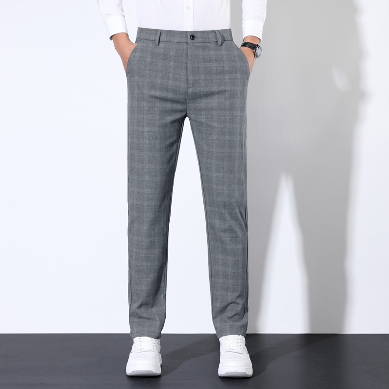 코튼 격자 무늬 스트라이프 클래식 정장 바지 남성 가을 - Men'S Dress Pants Fashion 리뷰 및 가격