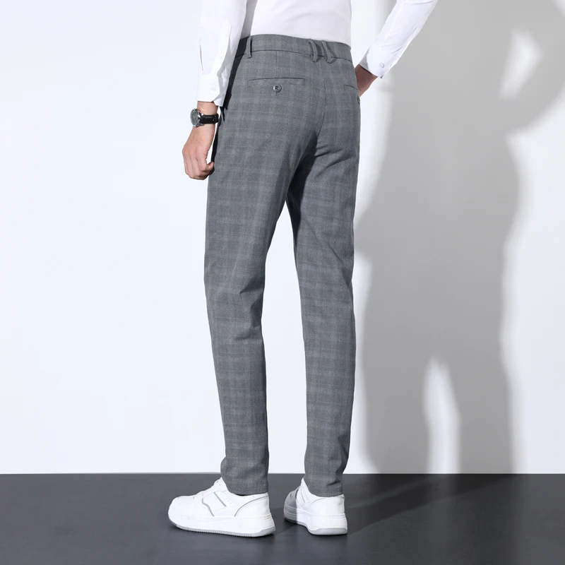 코튼 격자 무늬 스트라이프 클래식 정장 바지 남성 가을 - Men'S Dress Pants Fashion 리뷰 및 가격
