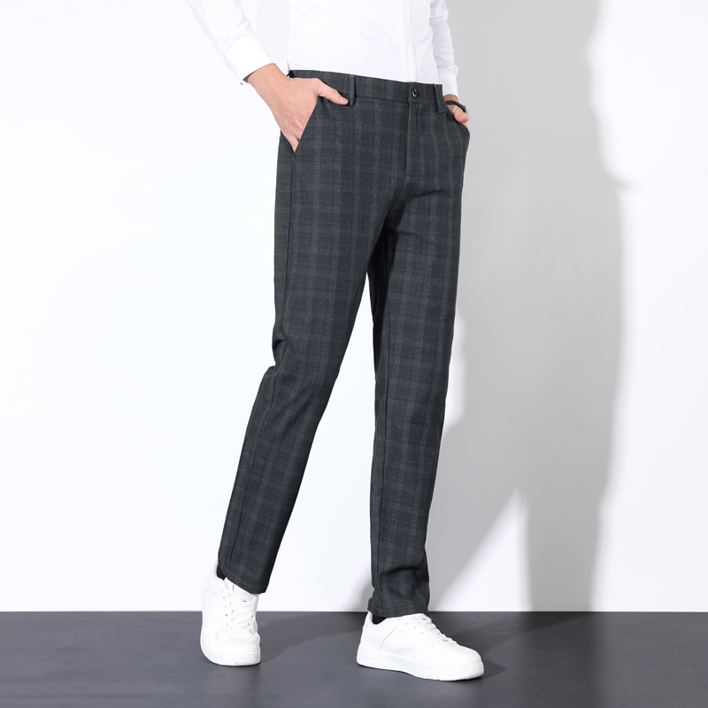 코튼 격자 무늬 스트라이프 클래식 정장 바지 남성 가을 - Men'S Dress Pants Fashion 리뷰 및 가격