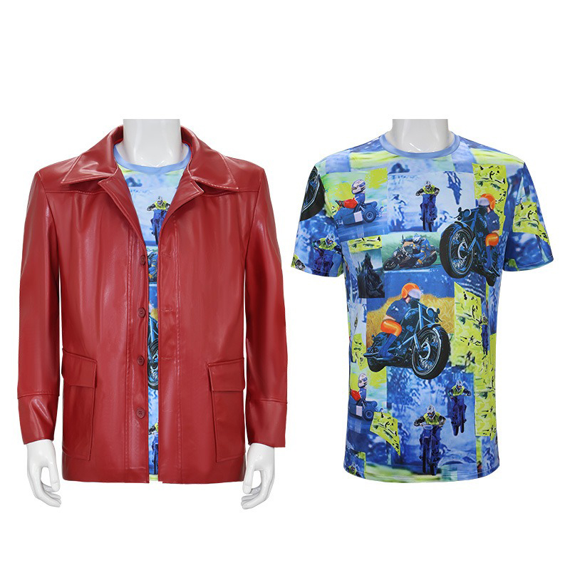 남자 레드 가죽 자켓 파이트 클럽 타일러 듀든 코스프레 - Men'S Fashion Leather Jacket 리뷰 및 가격