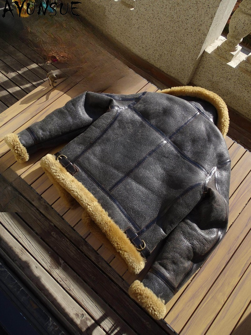 AYUNSUE 천연 양모 모피 코트 남자 2026 고품 - Men'S Fashion Leather Jacket 리뷰 및 가격