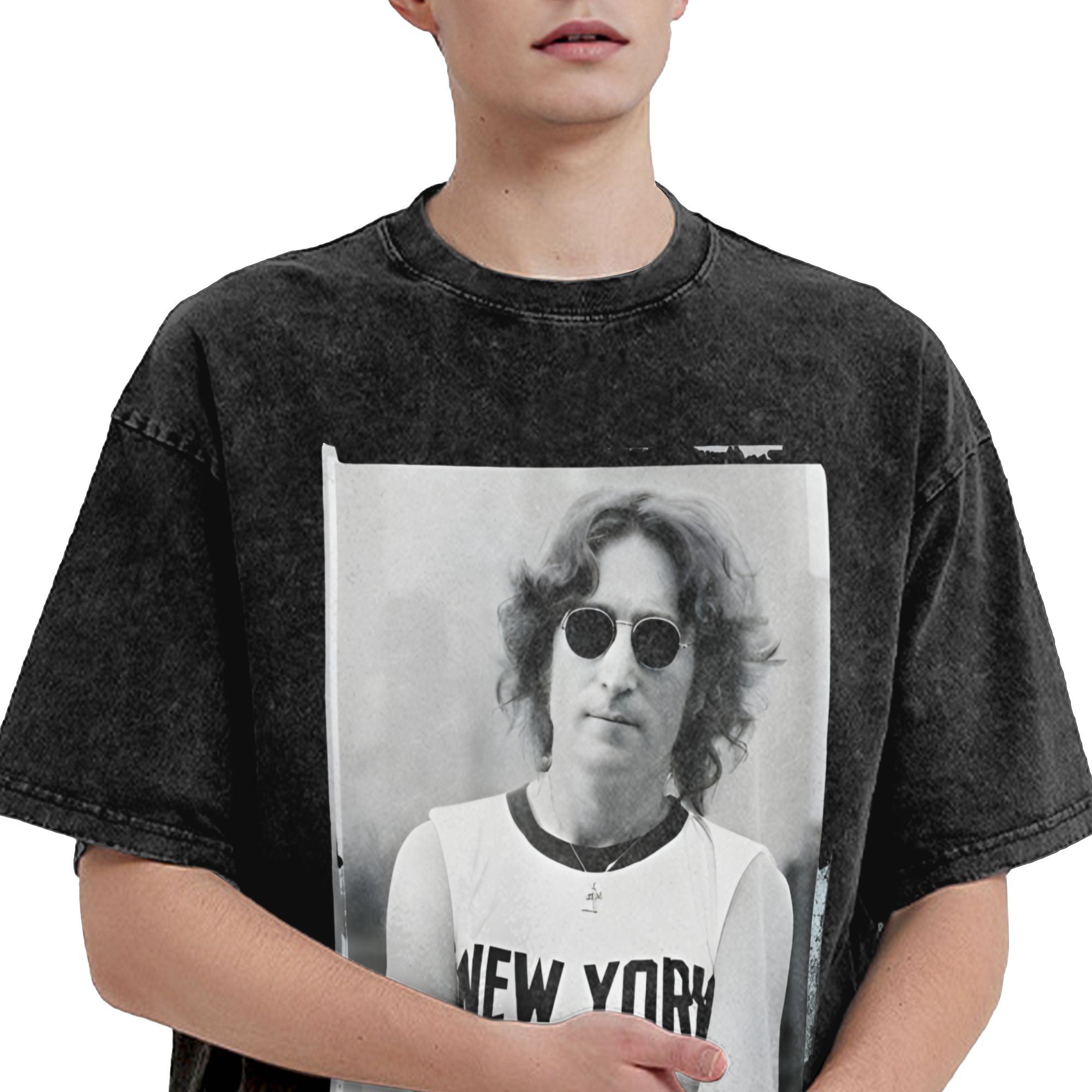 하라주쿠 워시드 셔츠 존 레논 1972 라이브 뉴욕시  - Men'S Fashion New York 리뷰 및 가격