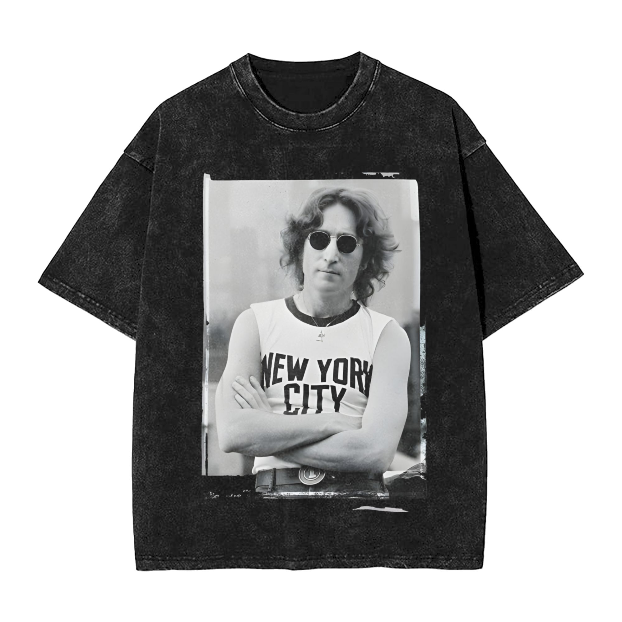 하라주쿠 워시드 셔츠 존 레논 1972 라이브 뉴욕시  - Men'S Fashion New York 리뷰 및 가격