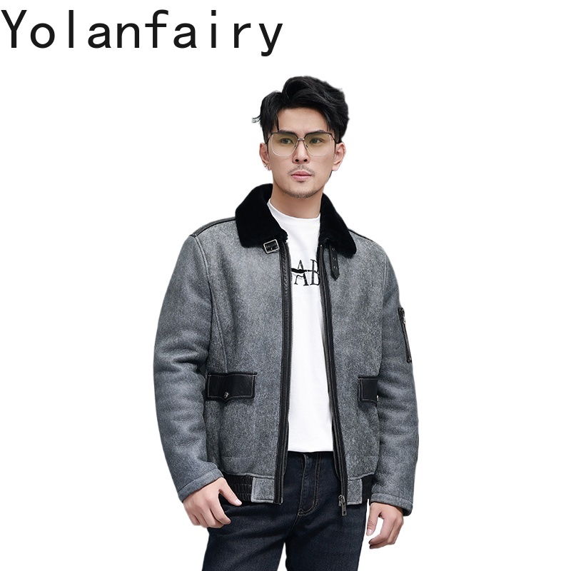YOLANFAIRY 짧은 천연 모피 코트 남자 패션 정 - Men'S Fashion Leather Jacket 리뷰 및 가격