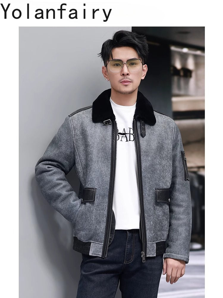 YOLANFAIRY 짧은 천연 모피 코트 남자 패션 정 - Men'S Fashion Leather Jacket 리뷰 및 가격