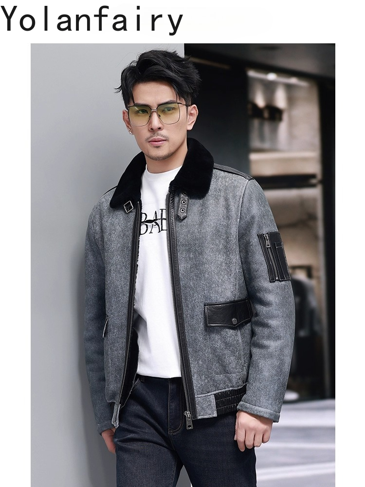 YOLANFAIRY 짧은 천연 모피 코트 남자 패션 정 - Men'S Fashion Leather Jacket 리뷰 및 가격