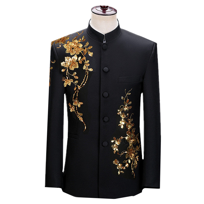 남성용 스탠드 업 칼라 꽃 세트, 고급 스팽글 의류,  - Men'S Dress Pants Fashion 리뷰 및 가격