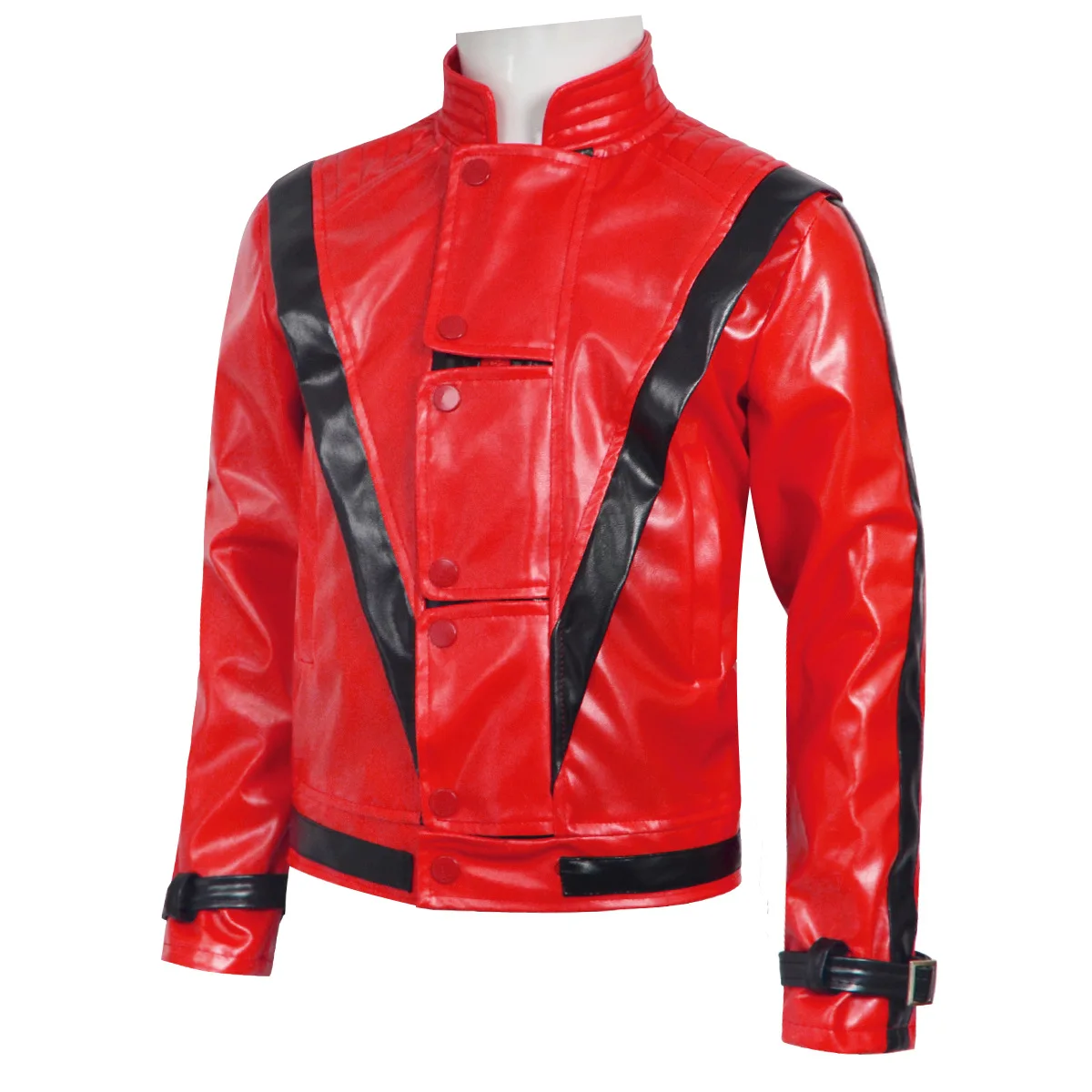 마이클 잭슨 스릴러 무서운 코스튬 레드 가죽 재킷 여성 - Men'S Fashion Leather Jacket 리뷰 및 가격