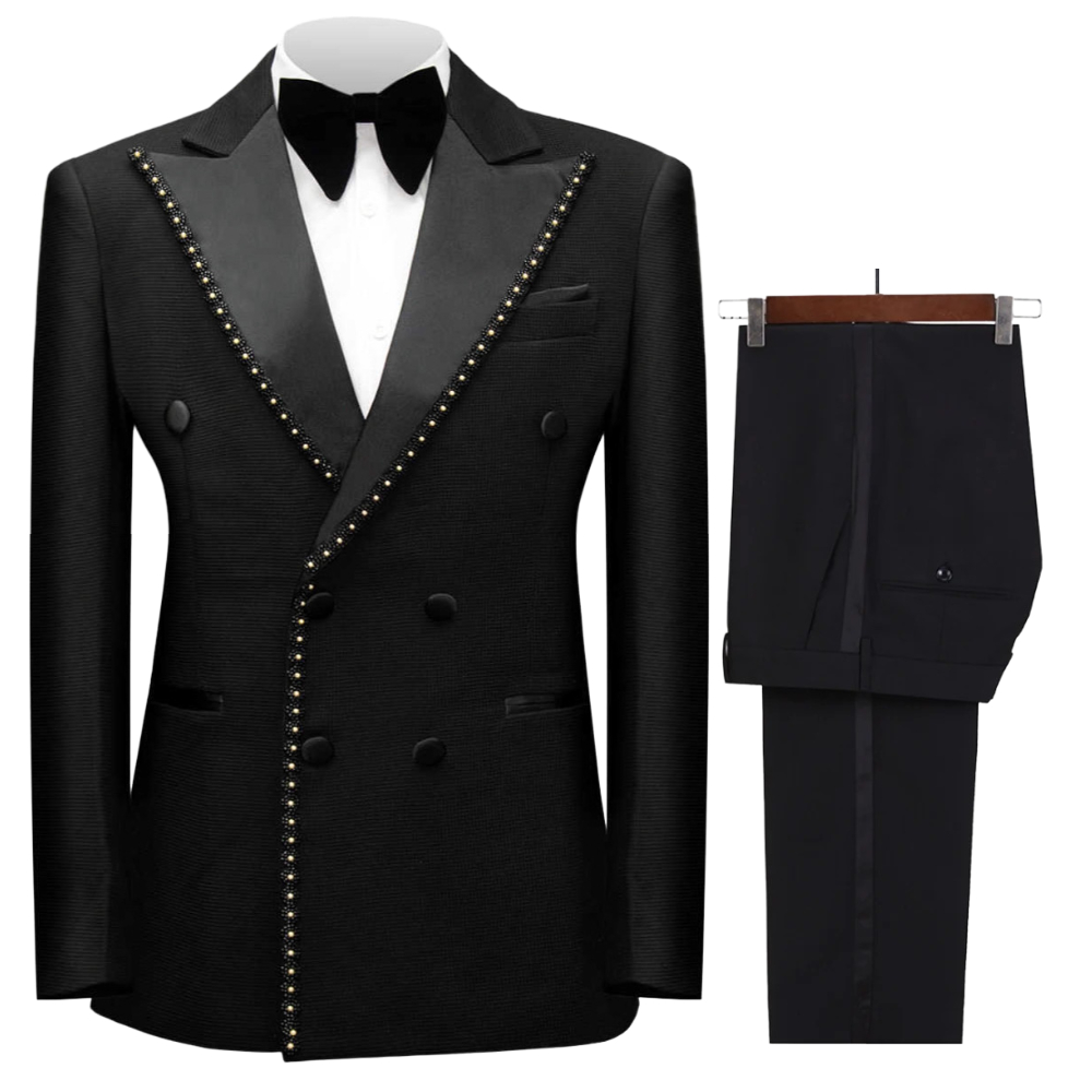 남성용 더블 브레스티드 비즈 장식 정장 2피스 웨딩 신 - Men'S Dress Pants Fashion 리뷰 및 가격