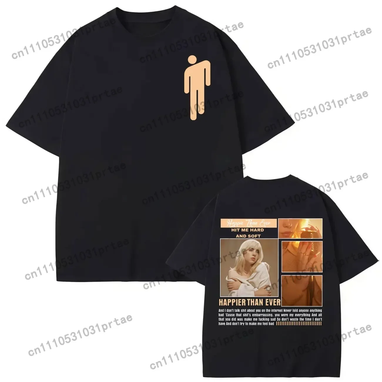 빌리 아일리쉬 히트 미 하드 앤 소프트 앨범 포스터 그 - Men'S Fashion Oversized T Shirt 리뷰 및 가격