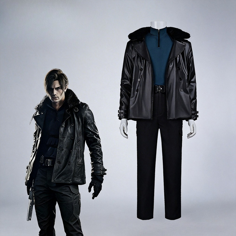 게임 레온 케네디 Re9 이블 코스프레 의상 레지던트맨 - Men'S Fashion Leather Jacket 리뷰 및 가격